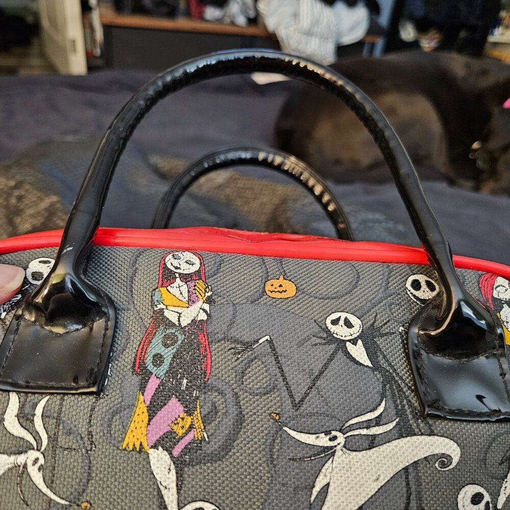 Disney Burton Nightmare Before Christmas Character Black Red Vinyl Purse Bag - Picture 6 of 6